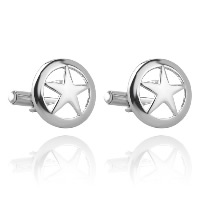 Cufflinks Zinc Alloy pentagram silver color plated for man nickel lead & cadmium free Sold By Pair