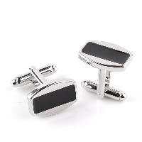 Cufflinks, Tibetan Style, Rectangle, silver color plated, for man & enamel, nickel, lead & cadmium free, 19x13mm, Sold By Pair