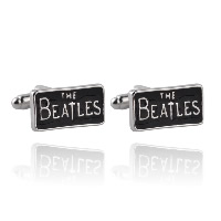Cufflinks, Tibetan Style, Rectangle, silver color plated, with letter pattern & for man & enamel, nickel, lead & cadmium free, 21x11mm, Sold By Pair