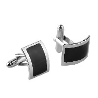 Cufflinks, Tibetan Style, Rectangle, silver color plated, for man & enamel, nickel, lead & cadmium free, 14x18mm, Sold By Pair