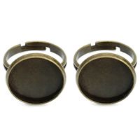 Brass Bezel Ring Base Flat Round antique bronze color plated nickel lead & cadmium free 12-22mm Sold By Bag