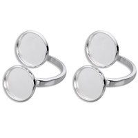 Brass Bezel Ring Base, Flat Round, silver color plated, nickel, lead & cadmium free, 14mm, Inner Diameter:Approx 12mm, 10PCs/Bag, Sold By Bag