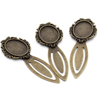 Brass Bookmark Findings Flower antique bronze color plated nickel lead & cadmium free Inner Approx Sold By Bag