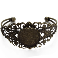 Brass Bangle Cuff Findings, Flower, antique bronze color plated, nickel, lead & cadmium free, 170mm, Inner Diameter:Approx 25, 55mm, Length:Approx 6.5 Inch, Sold By PC