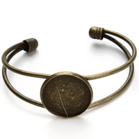 Brass Bangle Cuff Findings, Flat Round, antique bronze color plated, nickel, lead & cadmium free, 170mm, Inner Diameter:Approx 20, 55mm, Length:Approx 6.5 Inch, Sold By PC