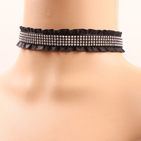 Gothic Halskette, Satinband, mit Zinklegierung, mit Verlängerungskettchen von 1lnch, Platinfarbe platiniert, für Frau, frei von Nickel, Blei & Kadmium, verkauft per ca. 11.8 ZollInch Strang