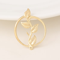 Brass Jewelry Pendants, Leaf, gold color plated, nickel, lead & cadmium free, 21x29x1mm, Hole:Approx 0.8mm, 50PCs/Lot, Sold By Lot