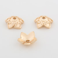 Brass Bead Cap Flower gold color plated nickel lead & cadmium free 10mm Approx 1.2mm Sold By Lot