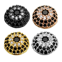 Cubic Zirconia Micro Pave Brass Beads, plated, micro pave cubic zirconia, more colors for choice, nickel, lead & cadmium free, 9.50x9.50x6mm, Hole:Approx 1mm, 20PCs/Lot, Sold By Lot