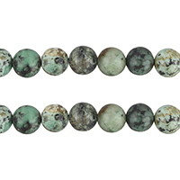 Природная Афиканская бирюз Бусины, Круглая, натуральный, разный размер для выбора, отверстие:Приблизительно 1.5mm, Продан через Приблизительно 15.5 дюймовый Strand