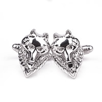 Cufflinks Zinc Alloy Wolf platinum color plated lead & cadmium free Sold By Pair