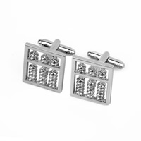 Cufflinks Zinc Alloy Abacus platinum color plated lead & cadmium free Sold By Pair