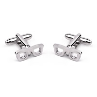 Cufflinks Zinc Alloy Glasses platinum color plated lead & cadmium free Sold By Pair