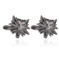 Cufflinks Zinc Alloy Wolf plumbum black color plated for man nickel lead & cadmium free Sold By Pair
