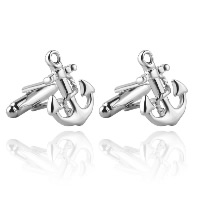 Cufflinks Zinc Alloy Anchor silver color plated nautical pattern & for man nickel lead & cadmium free Sold By Pair