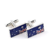 Cufflinks Zinc Alloy Flag silver color plated for man & enamel nickel lead & cadmium free Sold By Pair