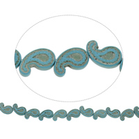 Turquoise Beads, blue, 20x13x4.50mm, Hole:Approx 1mm, Length:Approx 15.5 Inch, 10Strands/Bag, Approx 22PCs/Strand, Sold By Bag