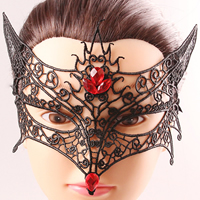 Eye Mask Gothic, pizzo, with organza & cristallo, per la donna & sfaccettati, assenza di nichel,piombo&cadmio, 140mm, Venduto da PC