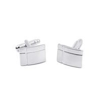Cufflinks, Tibetan Style, Rectangle, platinum color plated, lead & cadmium free, 14x18mm, Sold By Pair