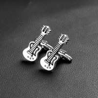 Cufflinks Zinc Alloy Guitar platinum color plated lead & cadmium free Sold By Pair