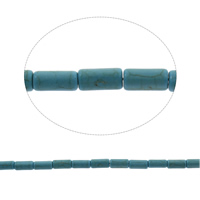 Perles turquoises, turquoise synthétique, pilier, normes différentes pour le choix, bleu, Trou:Environ 1mm, Longueur:Environ 15.5 pouce, Vendu par sac