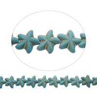 Turquoise Beads, Starfish, blue, 20x8mm, Hole:Approx 1mm, Approx 22PCs/Strand, Sold Per Approx 15.5 Inch Strand