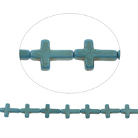Turquoise Beads, Cross, different size for choice, blue, Hole:Approx 1mm, Length:Approx 15.5 Inch, Sold By Bag
