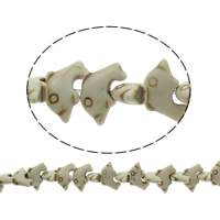 Synthetische Türkis Perle, Dolphin, weiß, 20x12x7mm, Bohrung:ca. 1mm, Länge:ca. 15.5 ZollInch, 10SträngeStrang/Tasche, ca. 42PCs/Strang, verkauft von Tasche