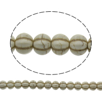 Synthetische Türkis Perle, Kürbis, verschiedene Größen vorhanden, weiß, Bohrung:ca. 1mm, Länge:ca. 15.5 ZollInch, verkauft von Tasche