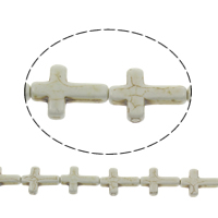 Türkis Perlen, Synthetische Türkis, Kreuz, verschiedene Größen vorhanden, weiß, Bohrung:ca. 1mm, Länge:ca. 15.5 ZollInch, verkauft von Tasche