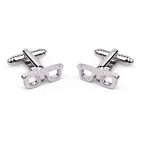 Cufflinks Zinc Alloy Glasses silver color plated for man nickel lead & cadmium free Sold By Pair