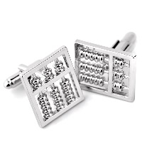Cufflinks, Tibetan Style, Abacus, silver color plated, for man, nickel, lead & cadmium free, 19x22mm, Sold By Pair