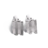Cufflinks Zinc Alloy Rectangle silver color plated for man nickel lead & cadmium free Sold By Pair