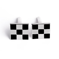 Cufflinks Zinc Alloy Square silver color plated for man & enamel nickel lead & cadmium free Sold By Pair