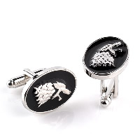 Cufflinks Zinc Alloy Flat Oval silver color plated for man & enamel nickel lead & cadmium free Sold By Pair