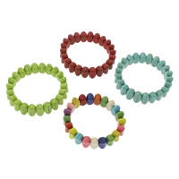 Bracelets turquoises de mode, turquoise synthétique, ovale, plus de couleurs à choisir, 9x15mm, Longueur:Environ 7.5 pouce, 10Strandstoron/sac, Vendu par sac
