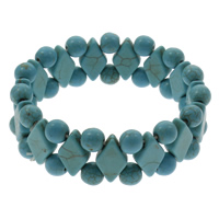 Turquoise Bracelet, Rhombus, blue, 11x18x6mm, Length:Approx 7.5 Inch, 10Strands/Bag, Sold By Bag