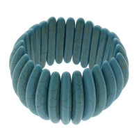 turquoise synthétique bracelet, bleu, 7x39x11mm, Longueur Environ 7.5 pouce, 10Strandstoron/sac, Vendu par sac