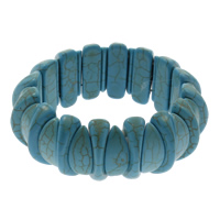 Turquoise Bracelet, blue, 9x29x12mm, Length:Approx 7.5 Inch, 10Strands/Bag, Sold By Bag