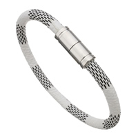 Unisex Bracelet, PU Leather, 316L stainless steel magnetic clasp, 20x8mm, 5mm, Sold Per Approx 8 Inch Strand