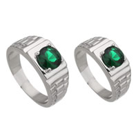 Cubic Zirconia Stainless Steel Finger Ring & for woman & with cubic zirconia & faceted original color 8.50mm Sold By PC