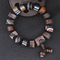 Wrist Mala, Mixed Agate, with Tibetan Style, for man, 10x15mm, Sold Per Approx 7 Inch Strand