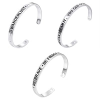 Zinc Alloy Cuff Bangle platinum color plated & with letter pattern & for woman & enamel nickel lead & cadmium free Inner Approx 57mm Length Approx 7.08 Inch Sold By Lot
