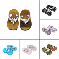 Gemstone Pendants Jewelry Brass with Gemstone Slipper platinum color plated natural nickel lead & cadmium free Sold By Pair