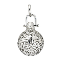 Pregnant Ball Locket Pendant, Brass, Round, platinum color plated, hollow, nickel, lead & cadmium free, 20.50x26.50x25mm, Hole:Approx 5.5x8mm, Inner Diameter:Approx 19mm, Sold By PC
