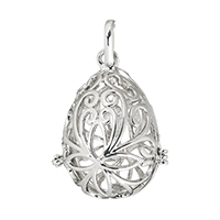 Pregnant Ball Locket Pendant, Brass, Teardrop, platinum color plated, hollow, nickel, lead & cadmium free, 27.50x36x21.50mm, Hole:Approx 5.5x8mm, Inner Diameter:Approx 19x28mm, Sold By PC