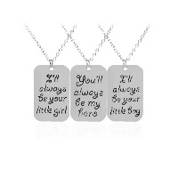 Zinc Alloy Jewelry Necklace with 1.9lnch extender chain Rectangle silver color plated oval chain & with letter pattern & for woman & enamel nickel lead & cadmium free Sold Per Approx 19.6 Inch Strand