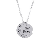 Zinc Alloy Jewelry Necklace with 1.9lnch extender chain Moon silver color plated oval chain & with letter pattern & for woman & enamel nickel lead & cadmium free Sold Per Approx 19.6 Inch Strand