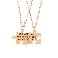 Zinc Alloy Puzzle Necklace with 1.9lnch extender chain gold color plated oval chain & with letter pattern & for woman & enamel nickel lead & cadmium free Length Approx 19.6 Inch Sold By Set