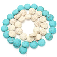 Turquoise Beads, Flat Round, more colors for choice, 20x8mm, Hole:Approx 1.5mm, Approx 20PCs/Strand, Sold Per Approx 15.5 Inch Strand